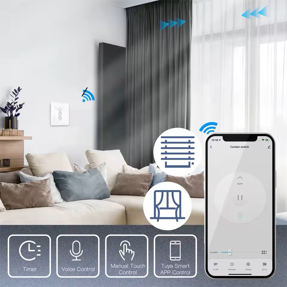 KBA WiFi Glass Touch Switch for Roller Shutter/Blinds (Alexa-Google Home) - Image 2